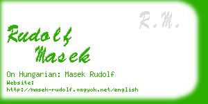 rudolf masek business card